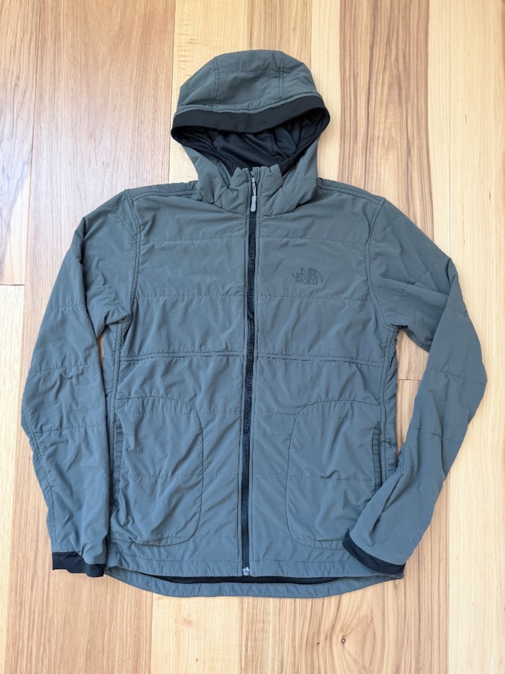The North Face ThermoBall Hoodie Jacket Gray Insulated Full Zip Men's Small